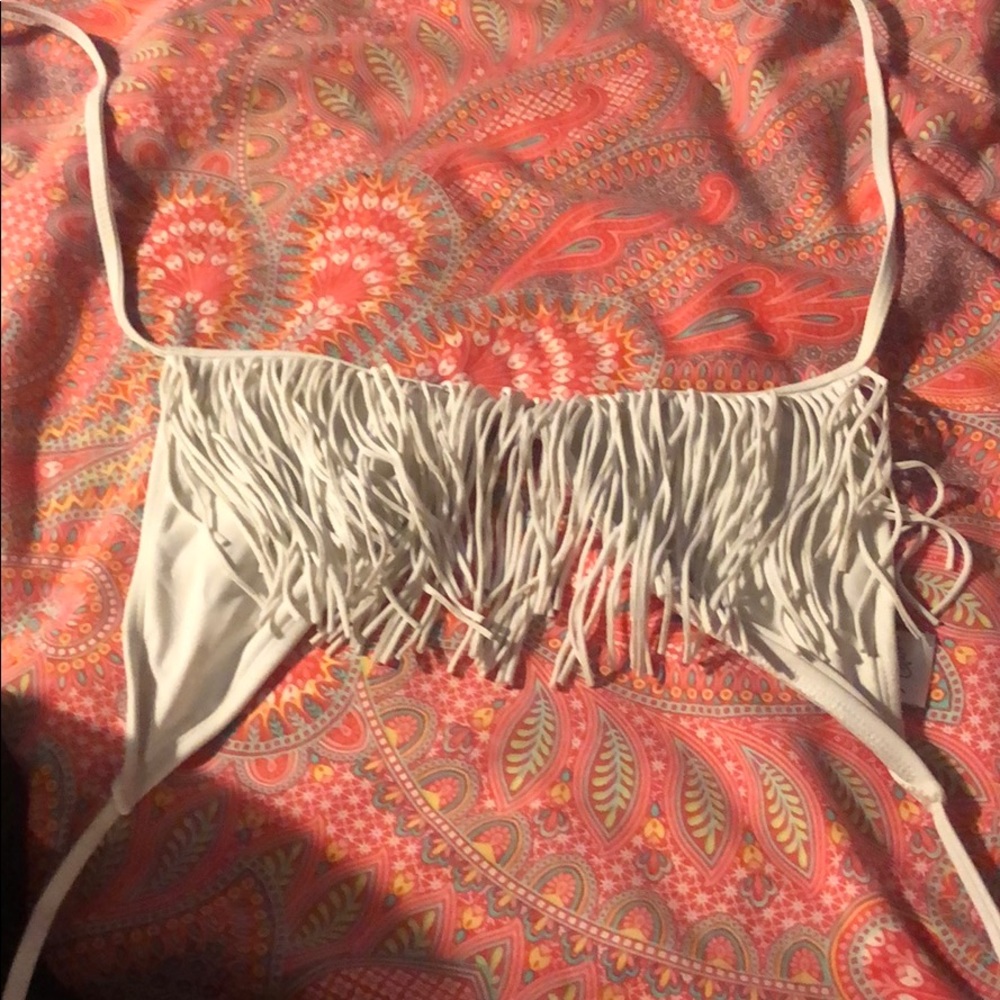 Fringe bathing suit top